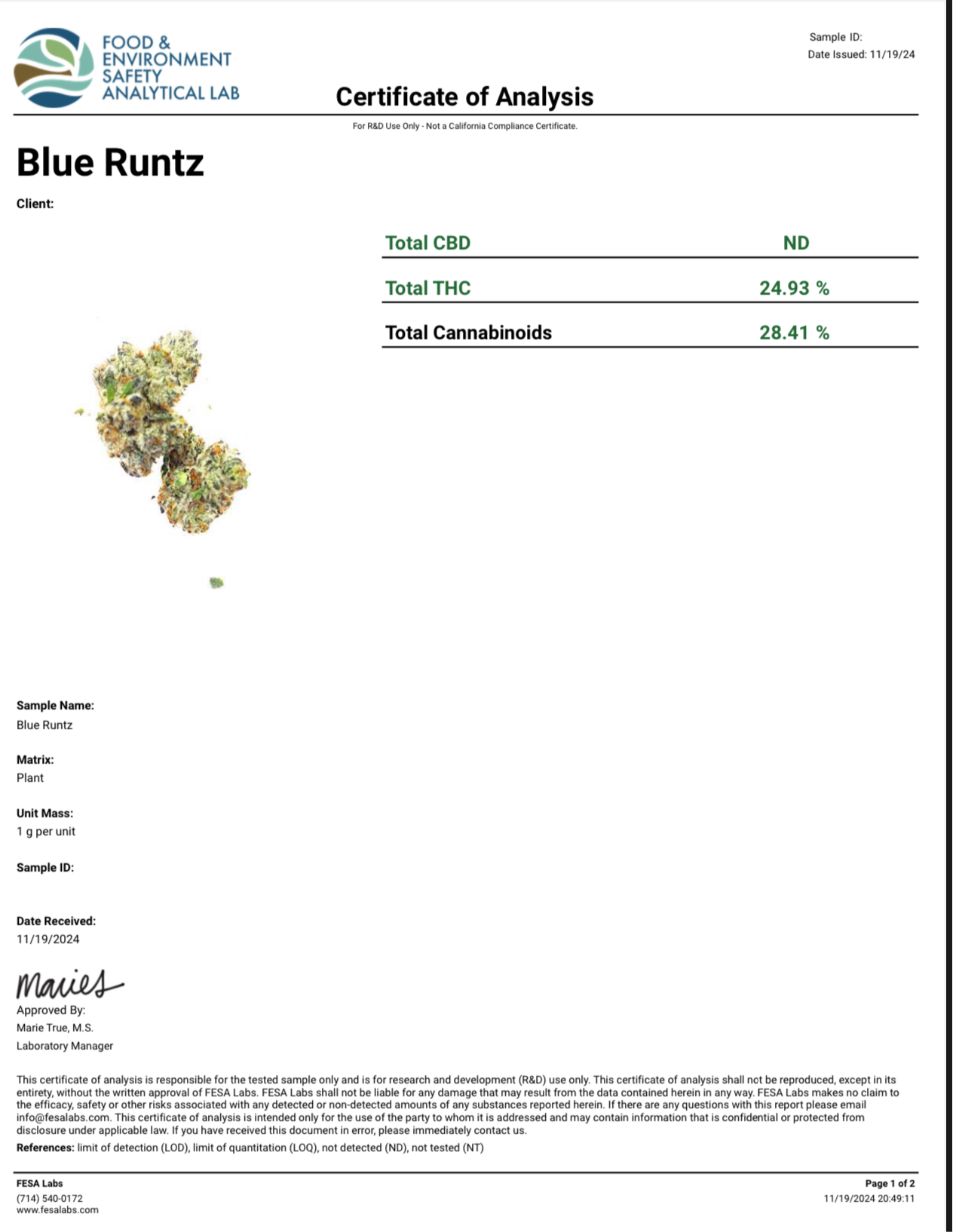 Blue Runtz AAA Exotic THCA
