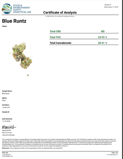 Blue Runtz AAA Exotic THCA