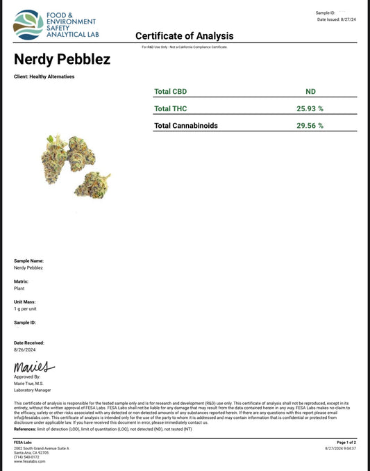 Nerdy Pebblez AAA Exotic THCA